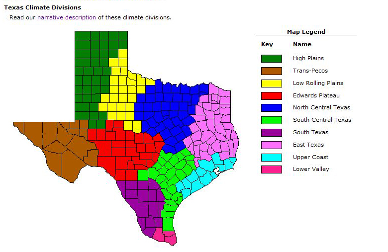 texas climate map 