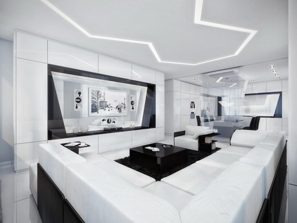 High-tech living room interior