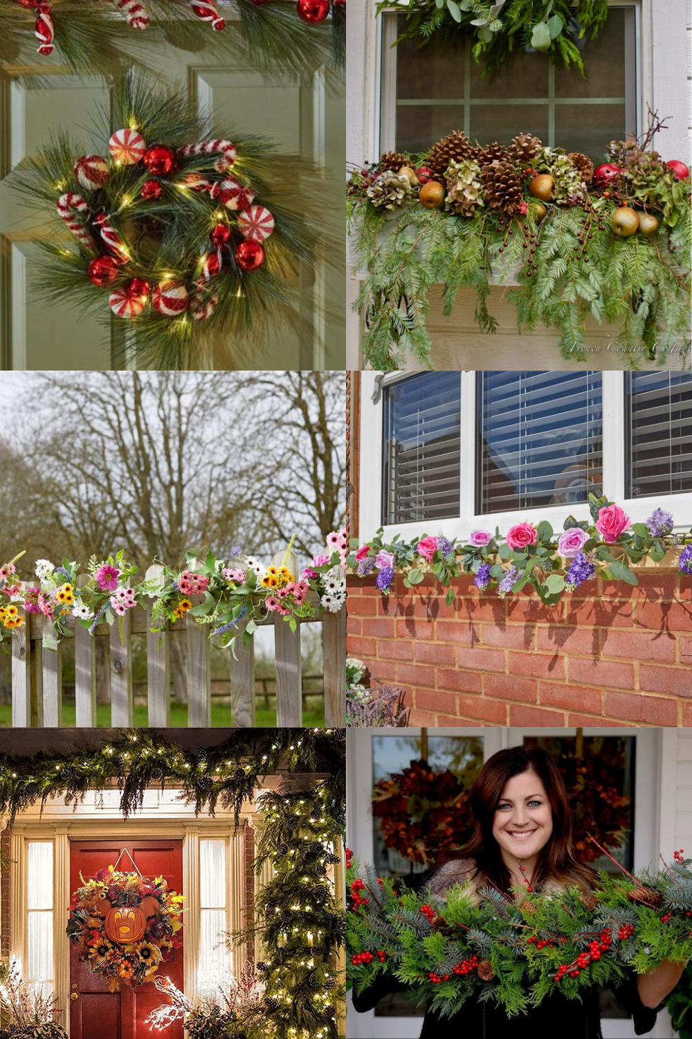 Wreaths and Garlands in garden decor